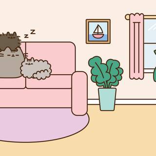 Pusheen House Wallpaper