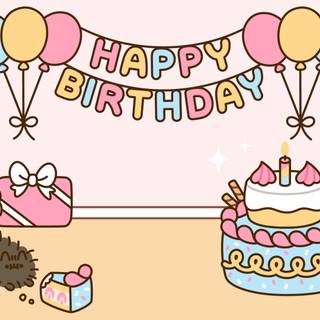 Happy Birthday Pusheen Wallpaper