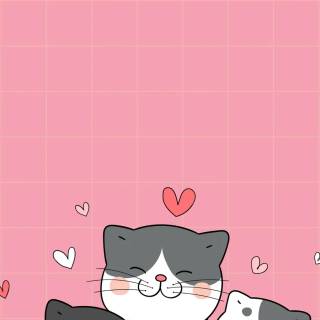 Pink Cute Cat Wallpapers