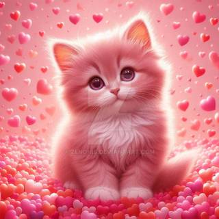 Pink Cute Cat Wallpapers