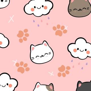 Cute Pink Cats Wallpapers