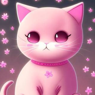 Cute Pink Cat Wallpapers