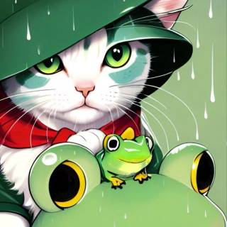 Cat With Frog Hat Wallpapers