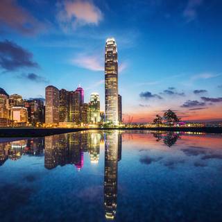 Highrise Office Buildings In Hong Kong City