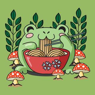 Frog With Ramen Wallpapers