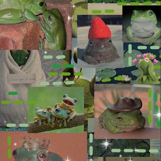 Aesthetic Frog Collage Wallpapers