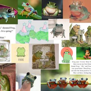 Aesthetic Frog Collage Wallpapers