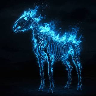 Blue Flaming Skeletal Horse