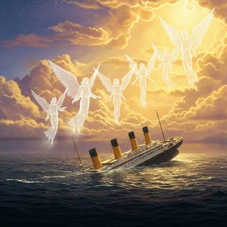 Heaven embracing the lost souls of the RMS Titanic