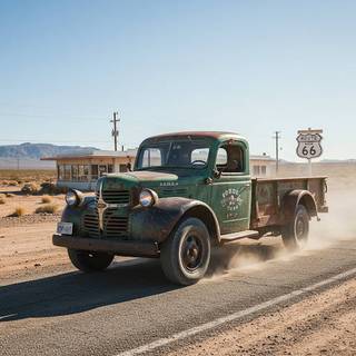 1946 Dodge WC Pickup Truck cruising on Route 66