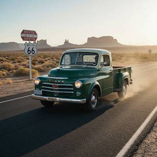1949 Dodge Pickup Truck cruising on Route 66