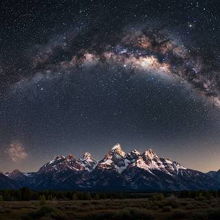 Grand Teton underneath the Milky Way
