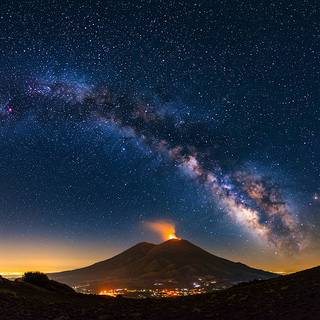 Mt. Vesuvius underneath the Milky Way
