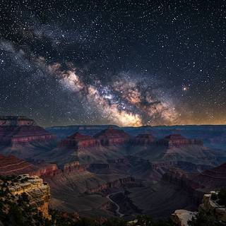 Grand Canyon underneath the Milky Way