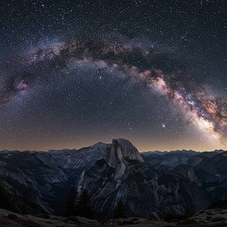 Half Dome underneath the Milky Way