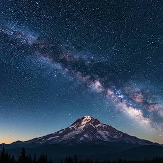 Mt. Hood underneath the Milky Way