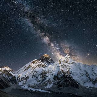 Mt. Everest underneath the Milky Way