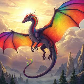Vibrant Rainbow Dragon