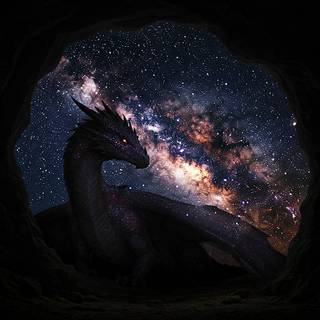 A Dragon relaxing underneath the Milky Way