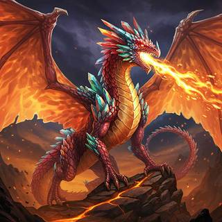Fire Crystal Dragon