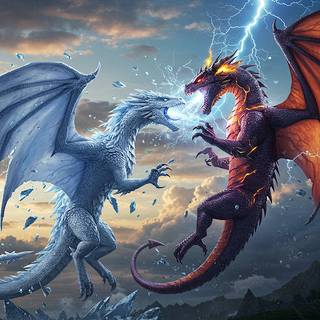 Blizzard Dragon vs Thunderstorm Dragon