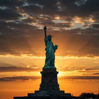 Statue of Liberty at Sunset