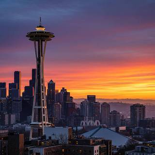 Seattle Space Needle at Sunrise