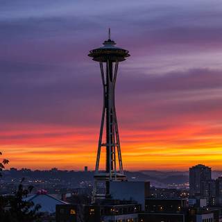 Seattle Space Needle at Sunset