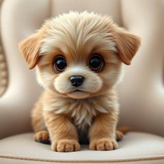 Puppy Sitting On Chair