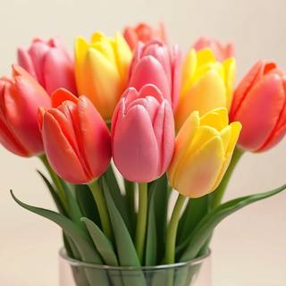 Bouquet Of Colorful Tulips