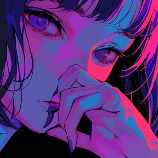 Purple & Pink anime girl!!~