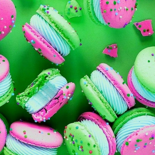 Lime Green and Pink Macaroons