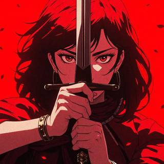 Anime girl holding a sword