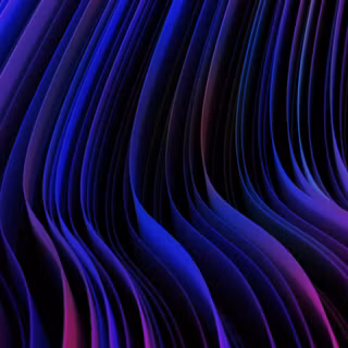 Blue Neon Waves Lines