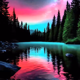 Sunset and lakefront 