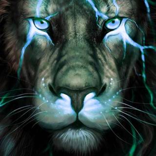 blue lightning lion
