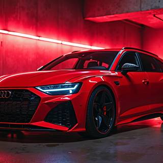 Red Audi RS6 Avant