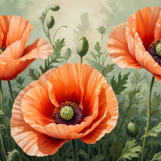 Abstract Poppies