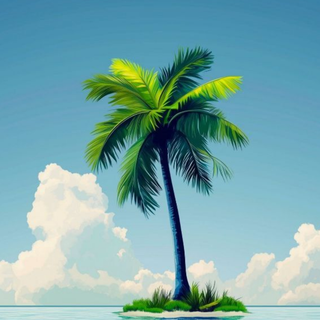 One lonely palm tree