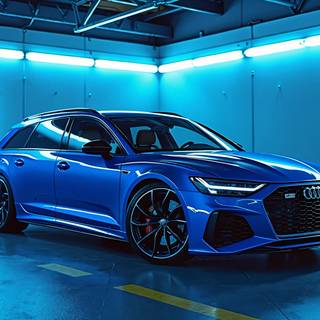 Blue Audi RS6 Avant