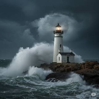 Lighthouse during a Hurricane