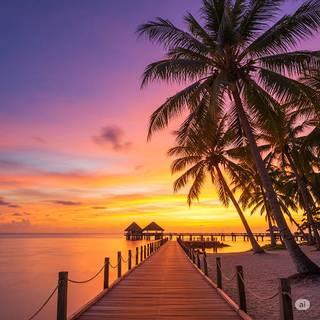 Tropical Pier at Sunrise
