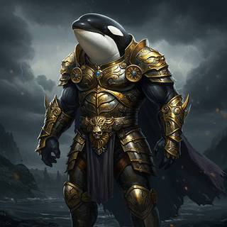 Armored Muscular Orca Whale