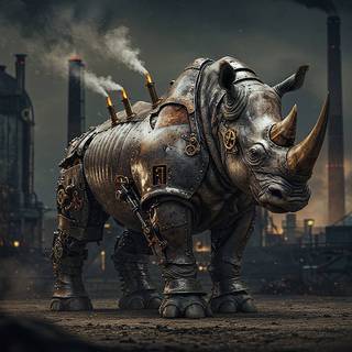 Steampunk White Rhino