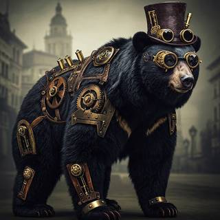 Steampunk Black Bear