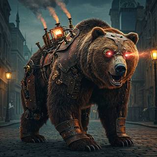 Steampunk Grizzly Bear