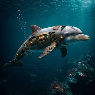Steampunk Bottlenose Dolphin
