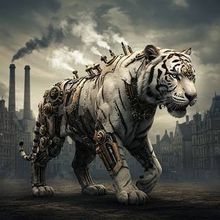 Steampunk White Tiger