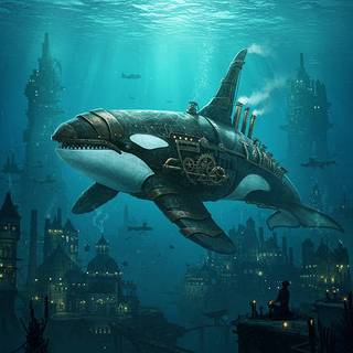 Steampunk Orca Whale