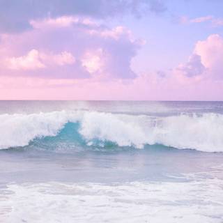 Pink & Blue Ocean Waves